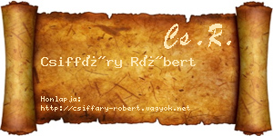 Csiffáry Róbert névjegykártya